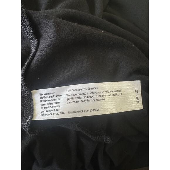 Eileen Fisher Stretch Jersey Knit Mock Neck Dress Midi Half Sleeve Black Size XL - Picture 13 of 14